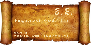 Benyovszki Rozália névjegykártya