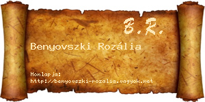 Benyovszki Rozália névjegykártya