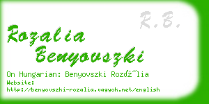 rozalia benyovszki business card